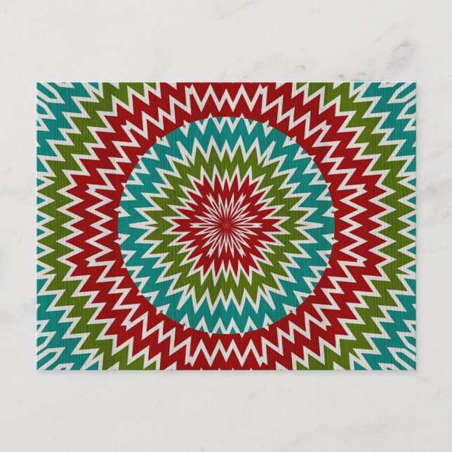 Cartão Postal Flor mandálica hipnótica (Frente)