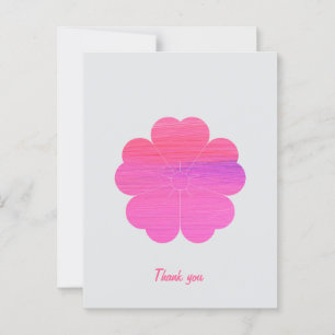 Cartão Postal Flor Mínimo Geométrico Rosa Personalizado