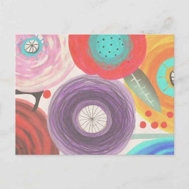 Cartão Postal Flor natural ainda vivo ranúculo floral (Frente)