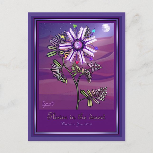 Cartão Postal Flor no Cartaz do Deserto (Frente)
