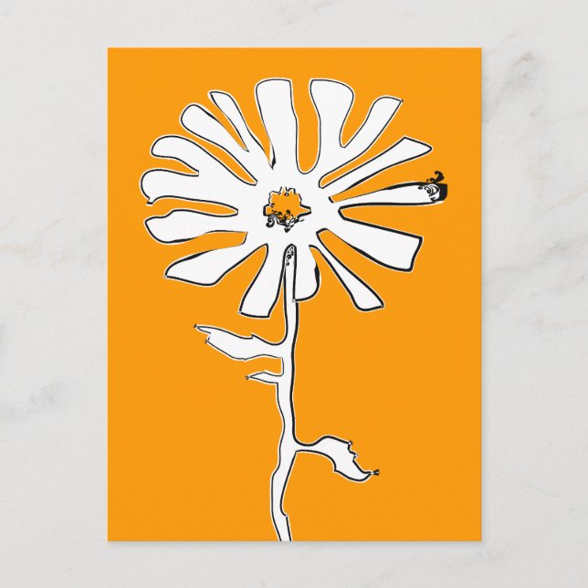 Cartão Postal flor preta (Frente)