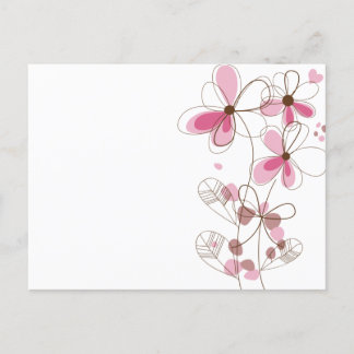 Cartão Postal Flor rosa de postal