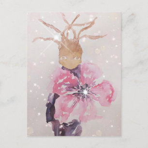 Cartão Postal Flor rosa gigante