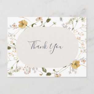 Cartão Postal Flor Silvestre da Primavera   Obrigado White Weddi