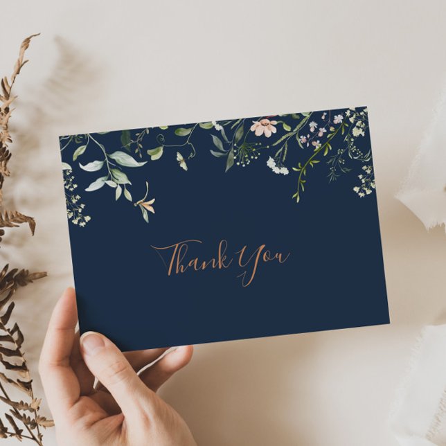 Cartão Postal Flor Silvestre de Jardim de Outono Obrigado (Criador carregado)