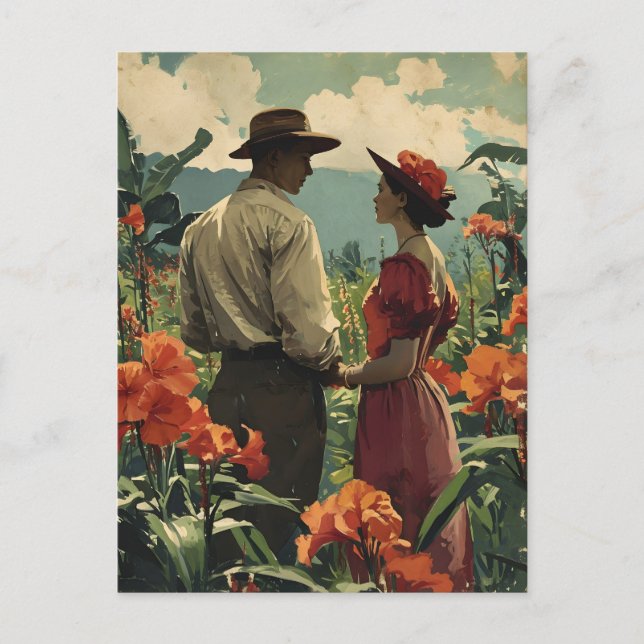 Cartão Postal Flor tropical Romance Harmony (Frente)