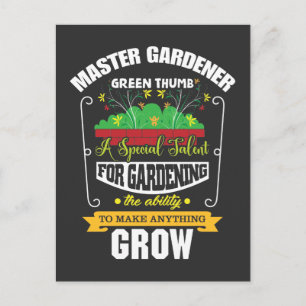 Cartão Postal Flor Verde da ThumPlant Master Gardener