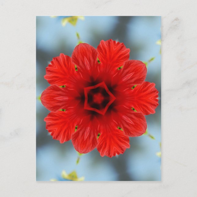 Cartão Postal Flor Vermelha (Frente)