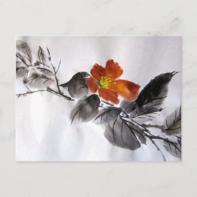 Cartão Postal Flor Vermelha (Frente)