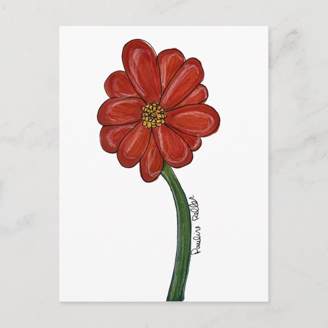 Cartão Postal Flor Vermelha (Frente)