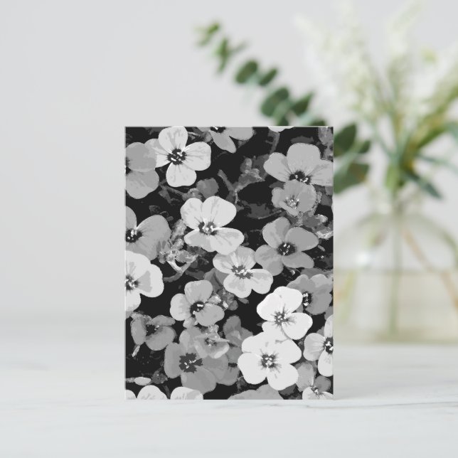 Cartão Postal Flor Vermelha de Cores Aquáticas 2 (Em pé/Frente)