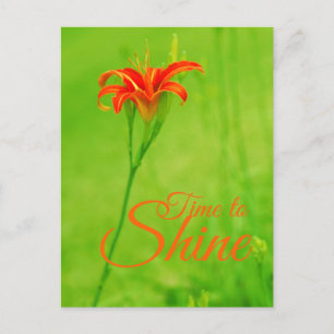 Cartão Postal Flor Vermelho "É hora de brilhar"