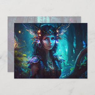 Cartão Postal Flora mágica florestal fada, legal