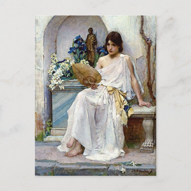 Cartão Postal Flora por Pre-Raphaelite John William Waterhouse (Frente)