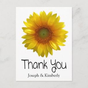 Cartão Postal Floral Agradecimento Girassóis Amarelos Flores Cas