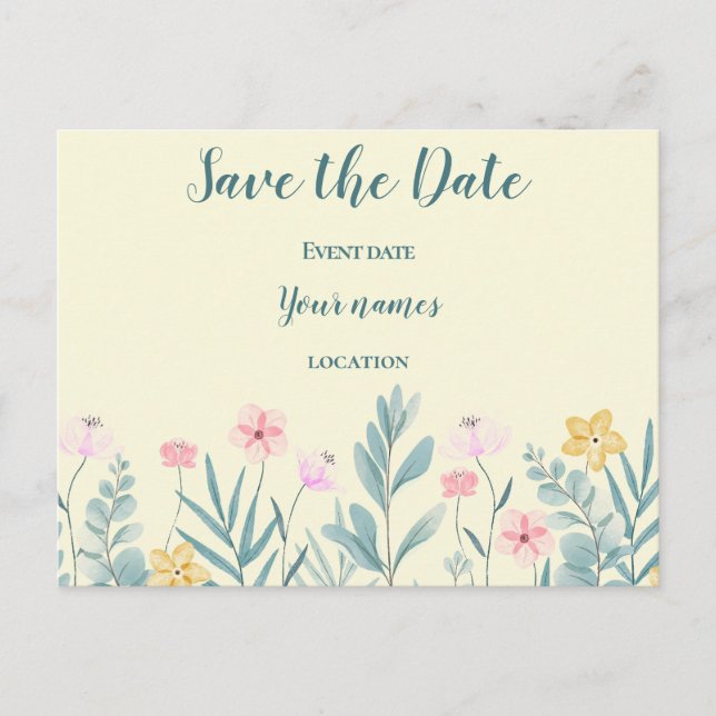 Cartão Postal Floral alegre  (Frente)