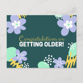 Cartão Postal Floral Birthday
