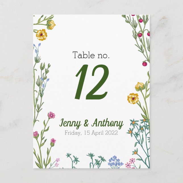 Cartão Postal Floral Botânico Minimalista Moderno (Frente)