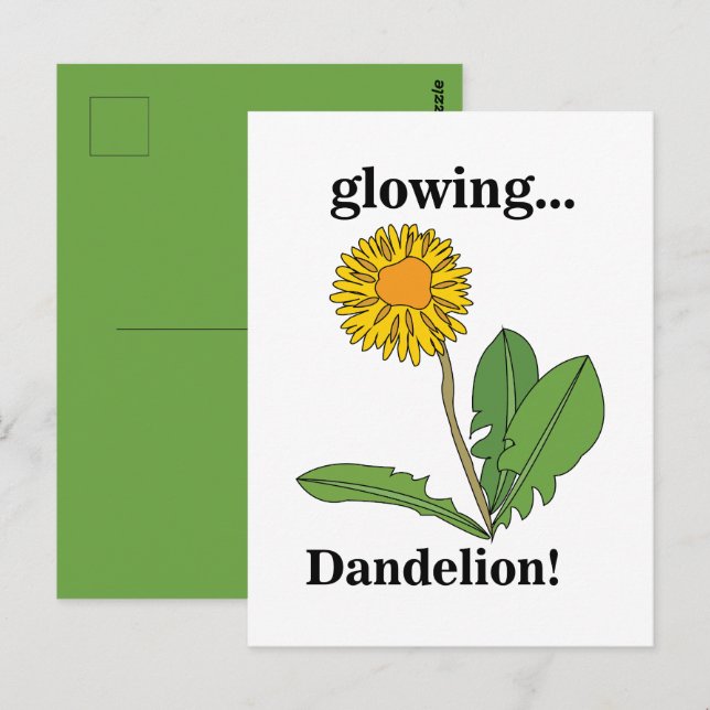Cartão Postal Floral Dandelion (Frente/Verso)