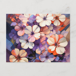 Cartão Postal Floral de Abstrato de Planta Botânica