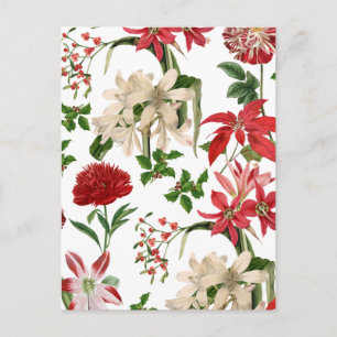 Cartão Postal floral de férias moderno vintage