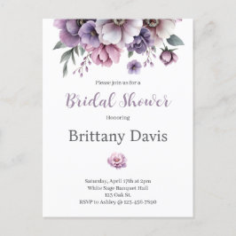 Cartão postal floral de Lavanda d'água com chá de