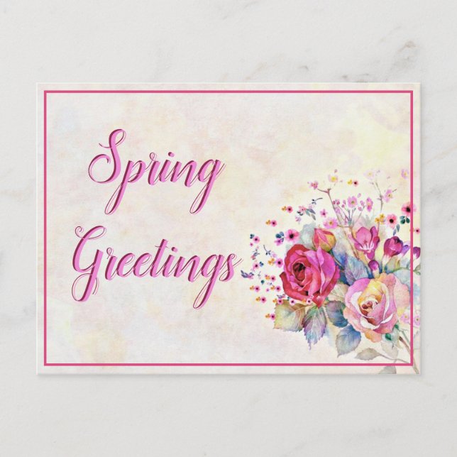 Cartão Postal Floral de primavera (Frente)