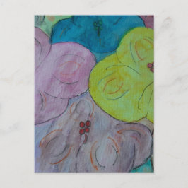 Cartão Postal Floral de Verão Abstrato
