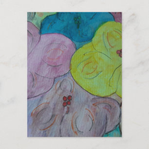 Cartão Postal Floral de Verão Abstrato