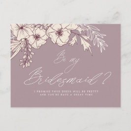 Cartão postal Floral do Creme de Script Moderno