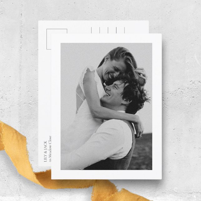 Cartão Postal Floral Dusty Blue Hydrangea Casamento Obrigado (Criador carregado)