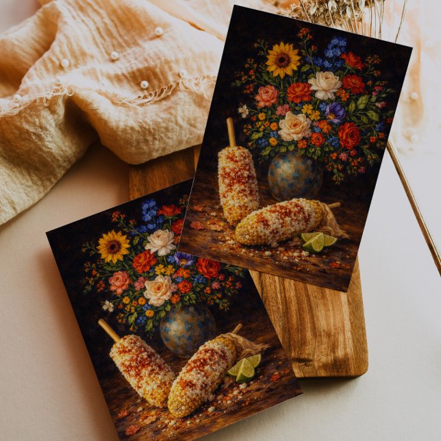 Cartão Postal Floral Elote Still Life Art Postcard (Criador carregado)