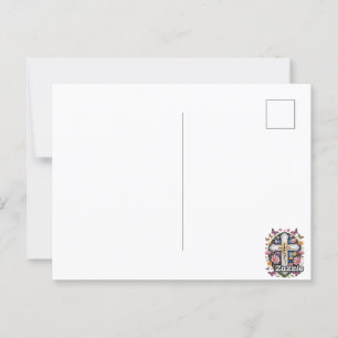 Cartão Postal Floral Faith Cross