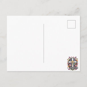 Cartão Postal Floral Faith Cross