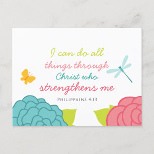 Cartão postal Floral Filipenses 4:13