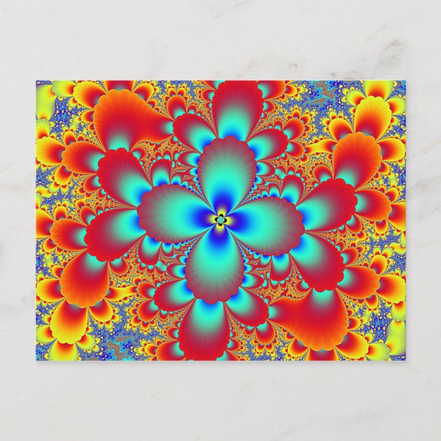 Cartão Postal Floral Fractal (Frente)