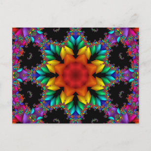 Cartão Postal Floral Fractal