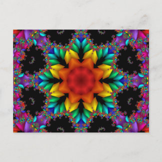 Cartão Postal Floral Fractal
