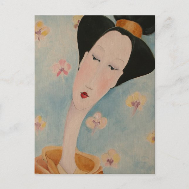 Cartão Postal Floral Geisha (Frente)