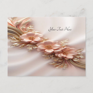 Cartão postal floral laranja elegante pêssego