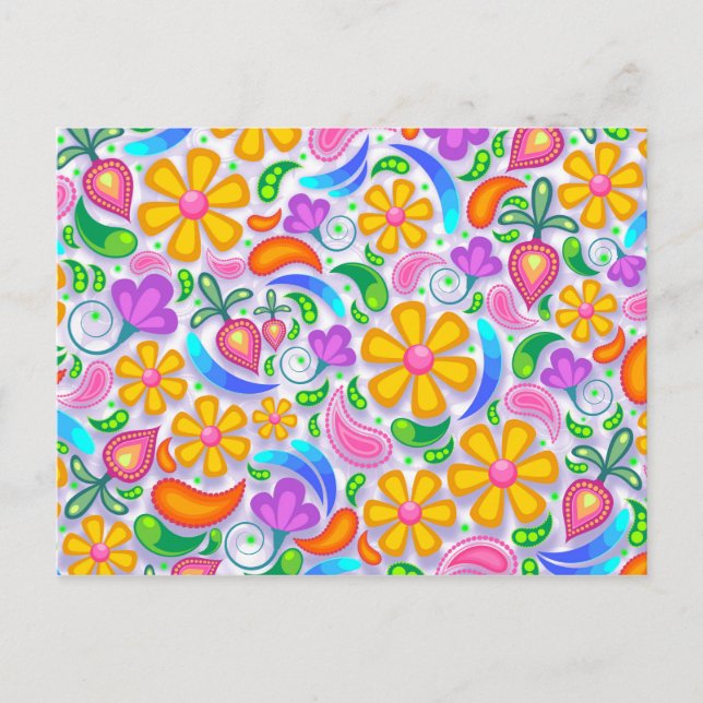 cartão postal floral leve (Frente)