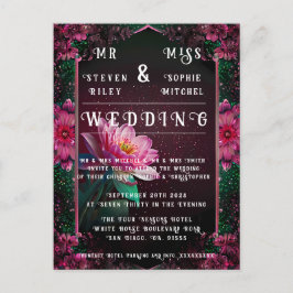 Cartão Postal Floral Lotus Wedding Suite | Starry Night Romance