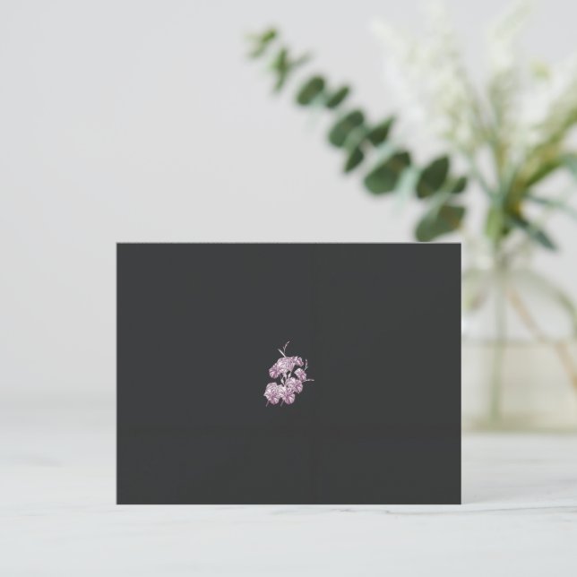 Cartão Postal Floral Luxuoso Elegância Sombria (Em pé/Frente)