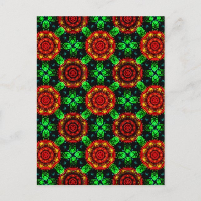 Cartão Postal Floral Modern Boho Elegant Abstract Pattern #504 (Frente)