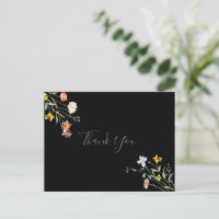 Floral Multicolorido Selvagem Preto Obrigada