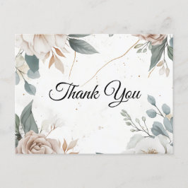 Cartão Postal Floral Obrigado