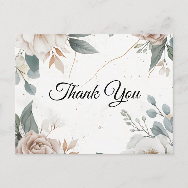 Cartão Postal Floral Obrigado (Frente)