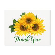 Floral Obrigado Girassol Amarelo e flores verdes