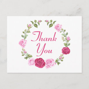 Cartão Postal Floral Obrigado, Rosa Rosa Rosa Rosa Rosa, Jardim