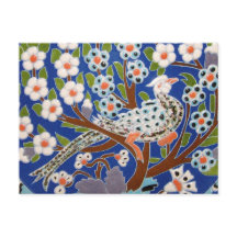 Floral Peacock Azulejo Art